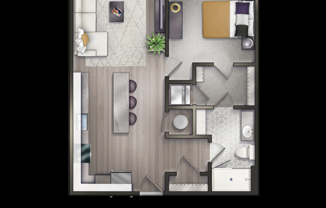1 bed, 1 bath, 670 sqft, $2,500, Unit 409