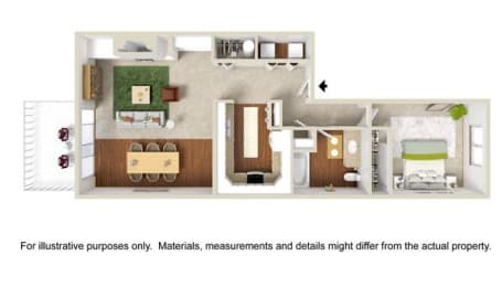 1 bed, 1 bath, 688 sqft, $1,612