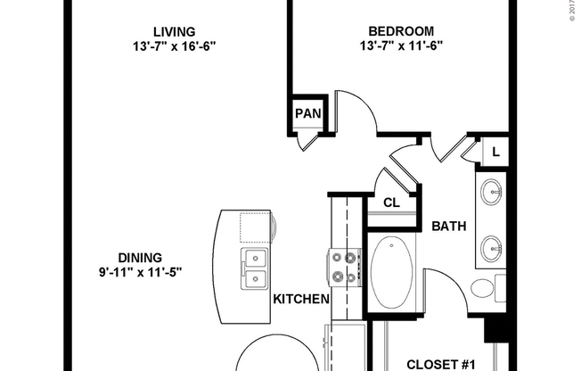 1 bed, 1 bath, 854 sqft, $1,399