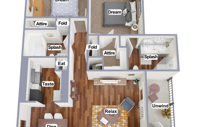 2 beds, 2 baths, 1,085 sqft, $1,180