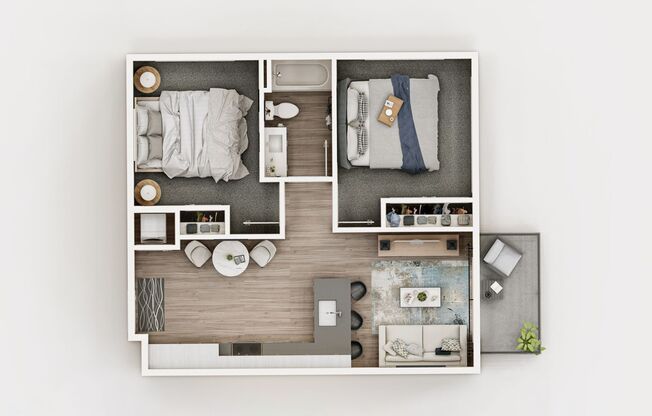 2 beds, 1 bath, $1,400, Unit 212