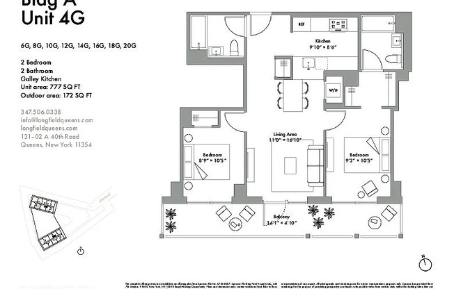 2 beds, 2 baths, 777 sqft, $4,000, Unit 20G