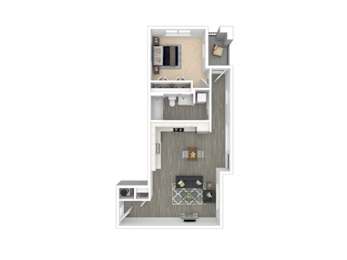 1 bed, 1 bath, 633 sqft, $2,012