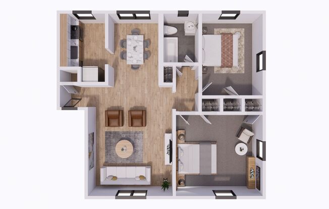 2 beds, 1 bath, 640 sqft, $1,535, Unit 4115T203