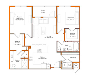 2 beds, 2 baths, 1,082 sqft, $2,713