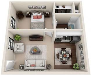 Studio, 1 bath, 462 sqft, $1,075