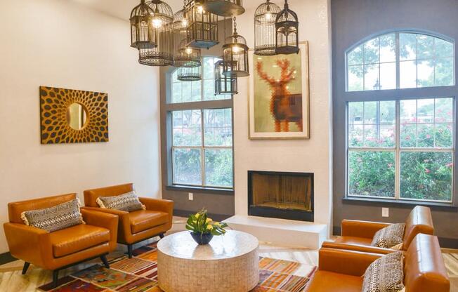 resident lobby in luxury apartments