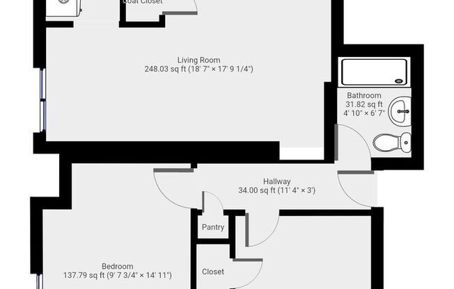 2 beds, 1 bath, 710 sqft, $1,995, Unit 1703-101