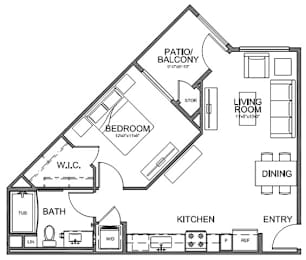 1 bed, 1 bath, 701 sqft, $2,926