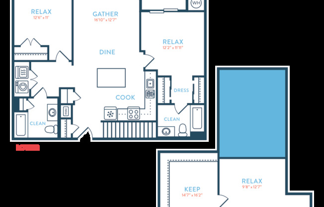 2 beds, 2 baths, 1,496 sqft, $3,814