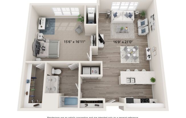 1 bed, 1 bath, 1,140 sqft, $1,915, Unit 245