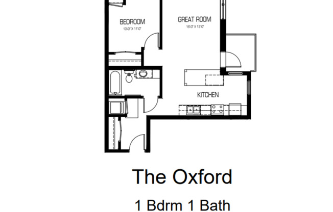 1 bed, 1 bath, 616 sqft, $1,450, Unit 316 - Oxford