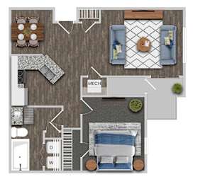 1 bed, 1 bath, 737 sqft, $1,099