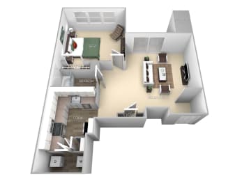 1 bed, 1 bath, 675 sqft, $2,046