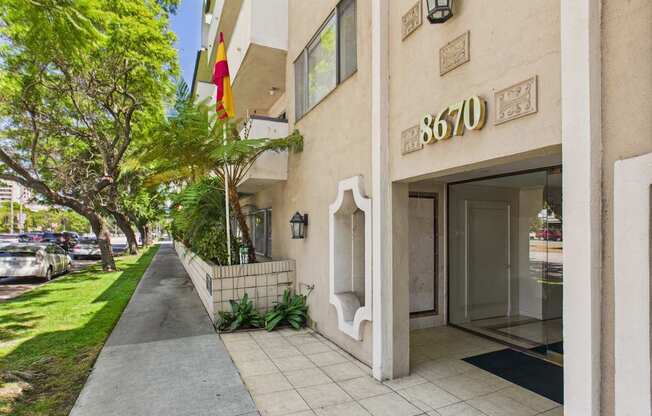 A building with the number 8670 on it.