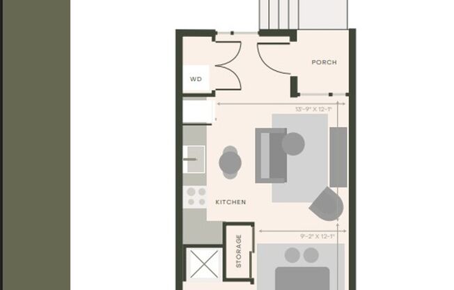 Studio, 1 bath, 448 sqft, $2,350, Unit 103