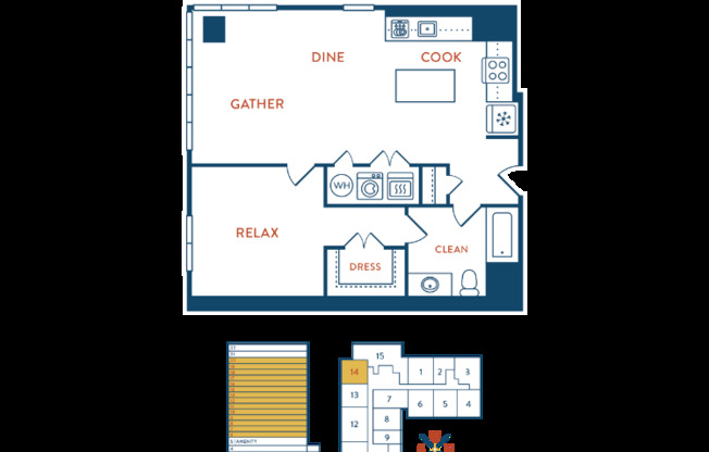 1 bed, 1 bath, 807 sqft, $3,080