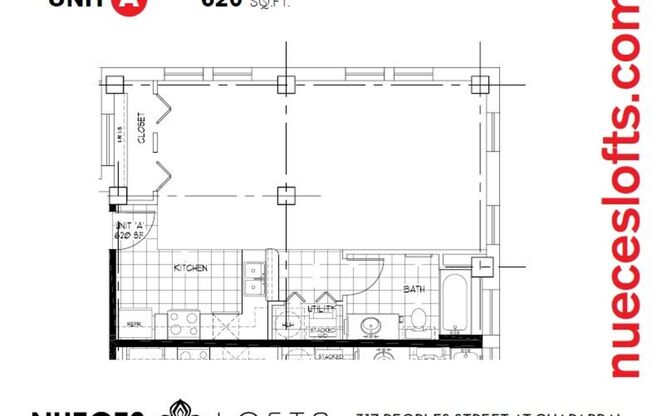Studio, 1 bath, 620 sqft, $1,000