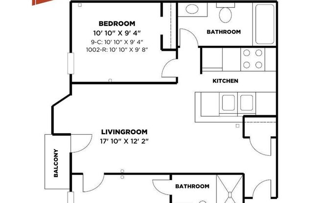 2 beds, 2 baths, $2,590, Unit CV 1-Q