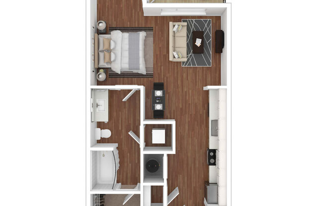 Studio, 1 bath, 530 sqft, $1,319