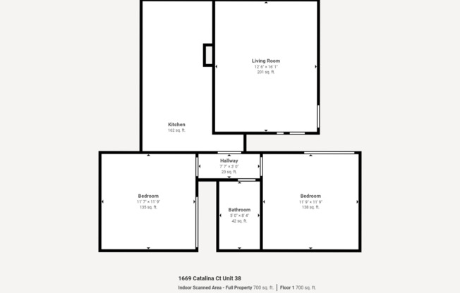 2 beds, 1 bath, 810 sqft, $2,275, Unit 38