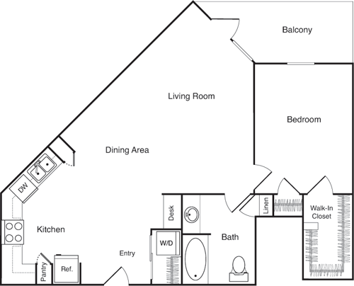 1 bed, 1 bath, 886 sqft, $2,741, Unit 218