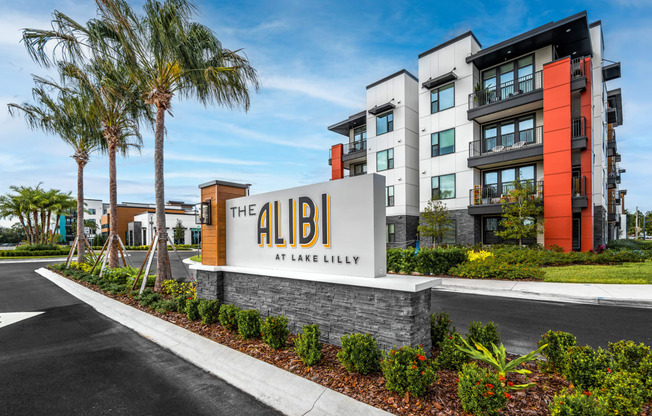 the albi at lakeshore apartments sign in front of building