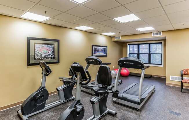 the gym has plenty of exercise equipment for residents to use