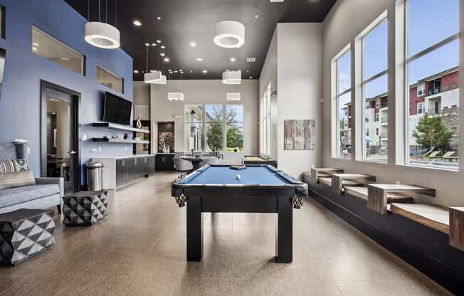 Game room with billiards table and more - Enclave at Cherry Creek