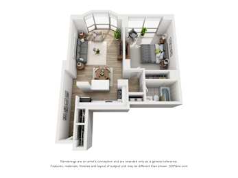 1 bed, 1 bath, 746 sqft, $2,599