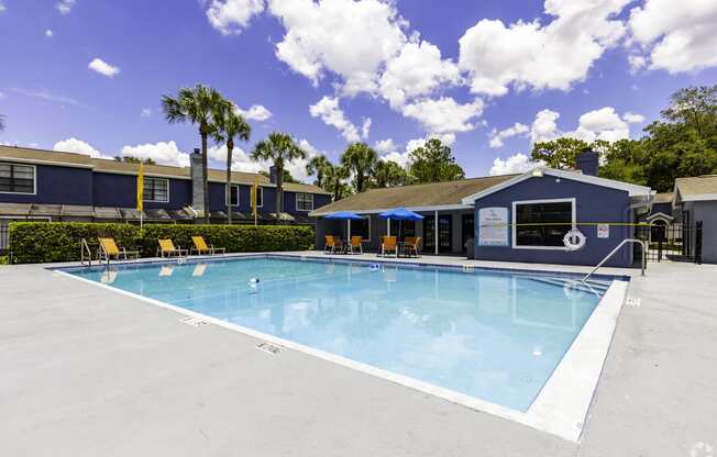 the swimming pool at our apartments