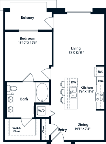 1 bed, 1 bath, 803 sqft, $2,944, Unit 345