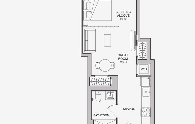 Studio, 1 bath, $3,250, Unit PH116