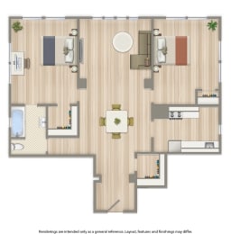 2 beds, 1 bath, 1,213 sqft, $3,059