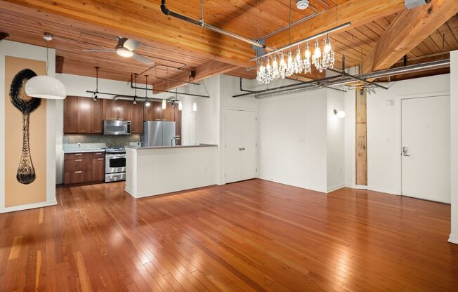 Exposed Beams in Historic Trace Lofts