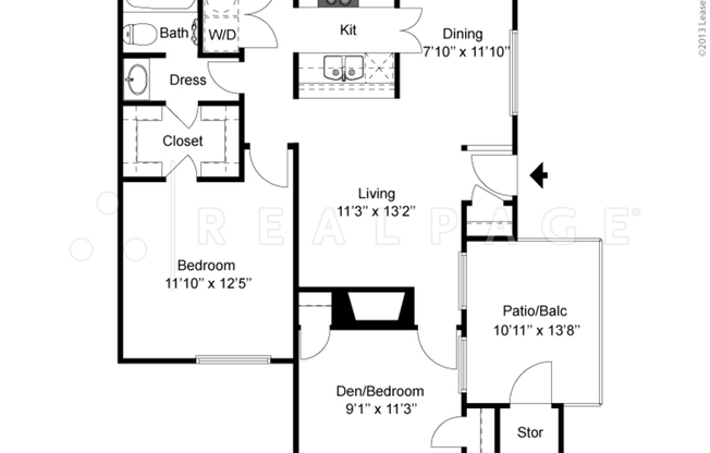 2 beds, 1 bath, 846 sqft, $1,290