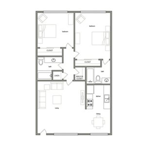 2 beds, 2 baths, 936 sqft, $3,110