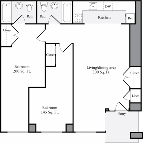 2 beds, 2 baths, 920 sqft, $4,260