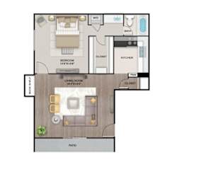 1 bed, 1 bath, 724 sqft, $950