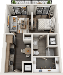 1 bed, 1 bath, 557 sqft, $1,199