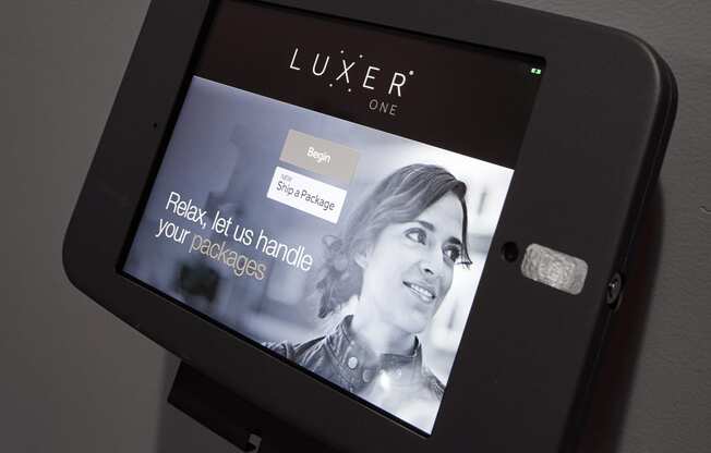 a tablet screen with a picture of a woman on it