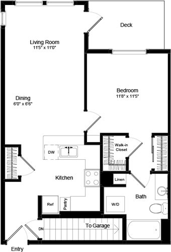1 bed, 1 bath, 770 sqft, $2,065, Unit 203