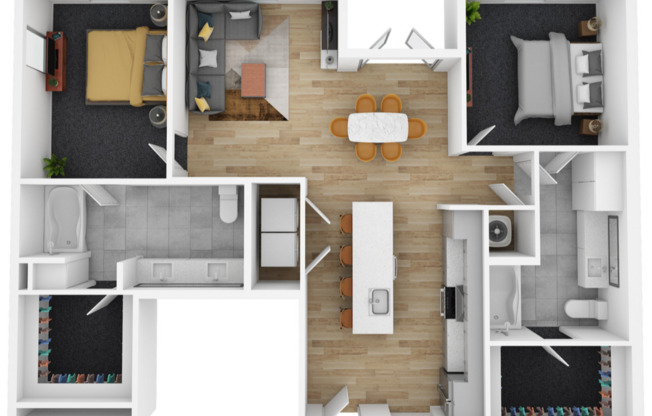 2 beds, 2 baths, 1,204 sqft, $2,551