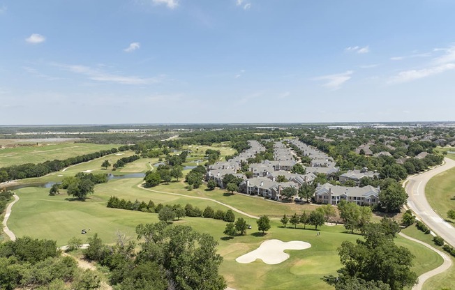 Aerial view of a golf course