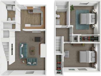 2 beds, 1.5 baths, 900 sqft, $1,250