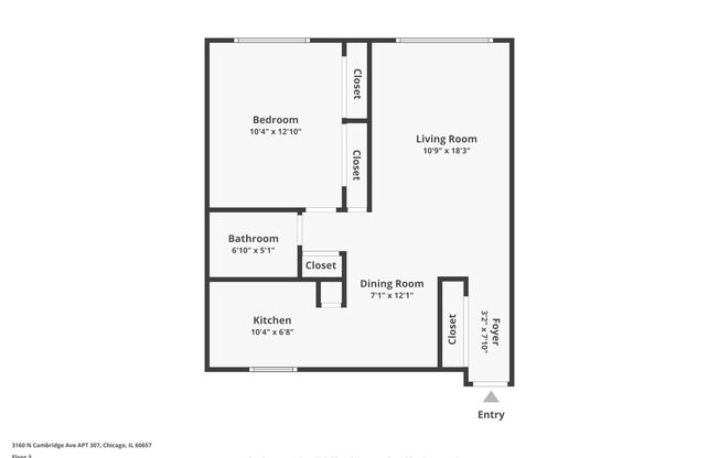 1 bed, 1 bath, 600 sqft, $1,600, Unit 3160-307