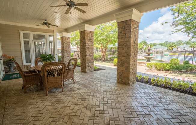 Clubhouse Patio at Verandas at Taylor Oaks Apartments in Montgomery, AL