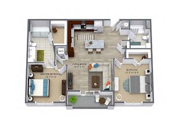 2 beds, 2 baths, 1,057 sqft, $2,003