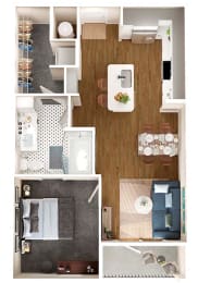 1 bed, 1 bath, 651 sqft, $1,799