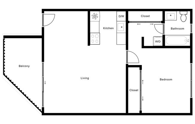 1 bed, 1 bath, 685 sqft, $1,422, Unit 508